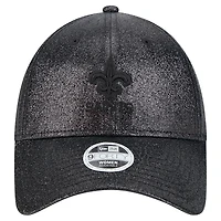 Casquette ajustable New Era 9FORTY scintillante noire New Orleans Saints pour femme