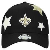 Women's New Era  Black New Orleans Saints  Stardom A-Frame 9FORTY Adjustable Hat