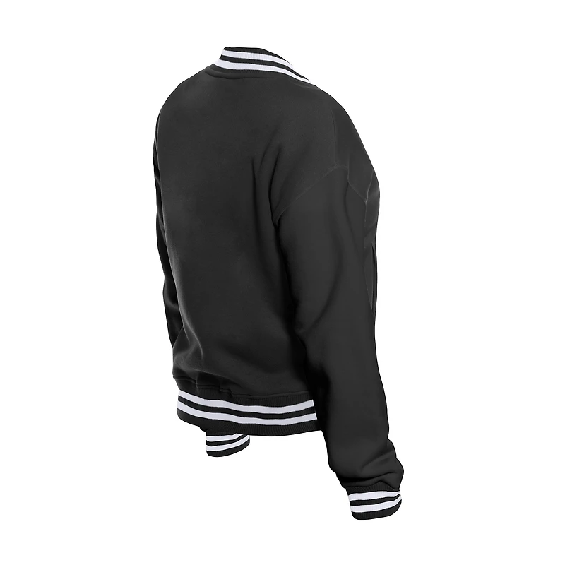 Veste polaire noire New Era Orleans Saints Throwback pour femme