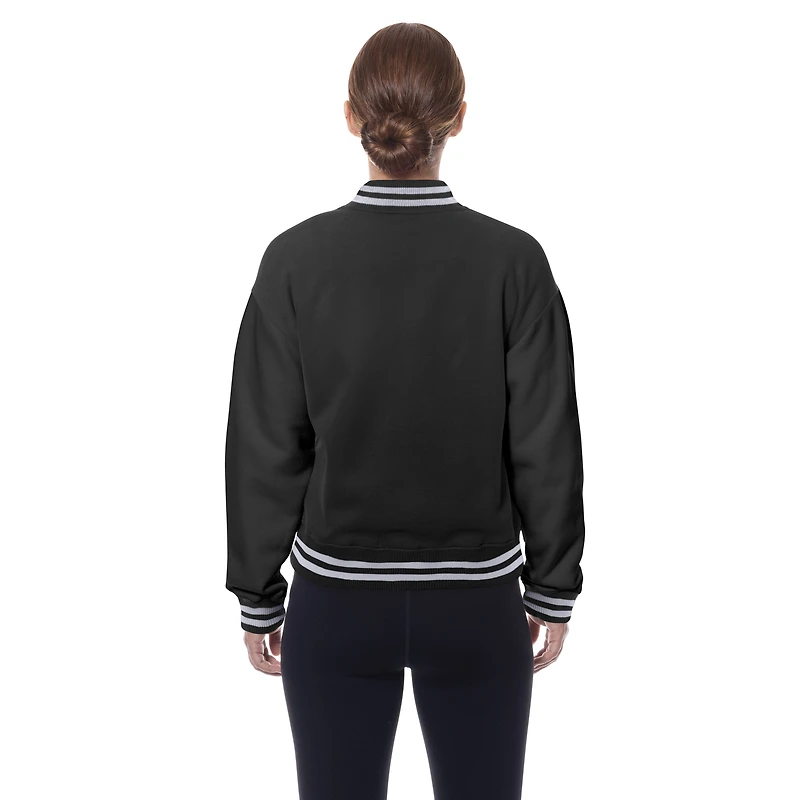 Veste polaire noire New Era Orleans Saints Throwback pour femme