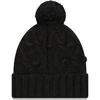 Women's New Era Black New Orleans Saints Toasty Cuffed Pom Knit - Hat