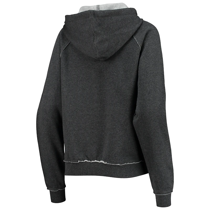 Sweat à capuche raglan en polaire New Era anthracite pour femme, logo des Saints de la Nouvelle-Orléans