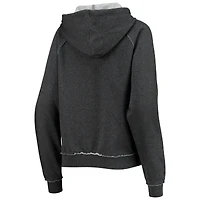 Sweat à capuche raglan en polaire New Era anthracite pour femme, logo des Saints de la Nouvelle-Orléans
