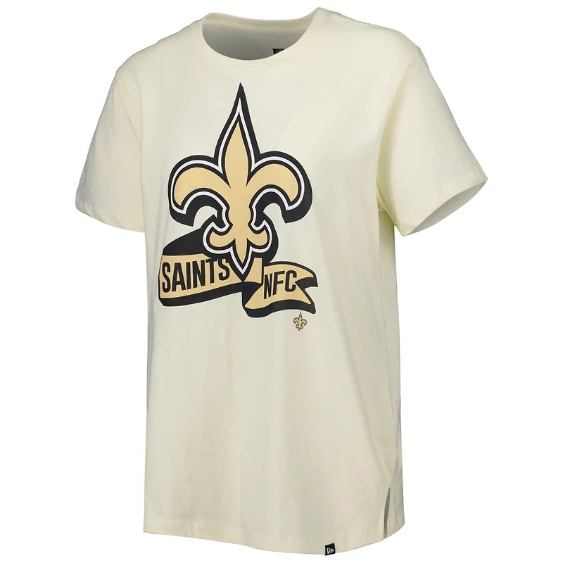 T-shirt New Era crème Orleans Saints Chrome Sideline pour femme