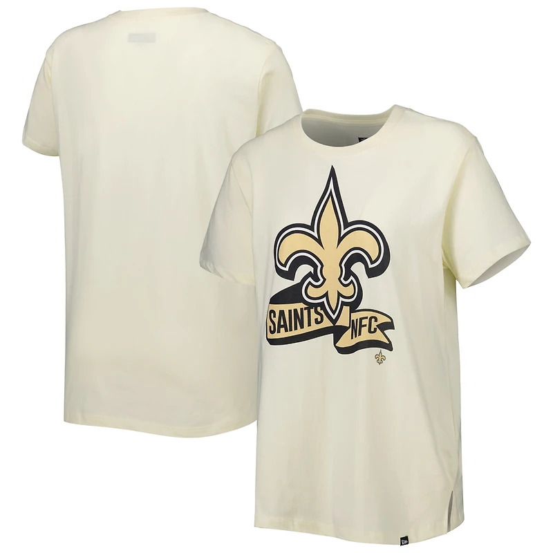 T-shirt New Era crème Orleans Saints Chrome Sideline pour femme
