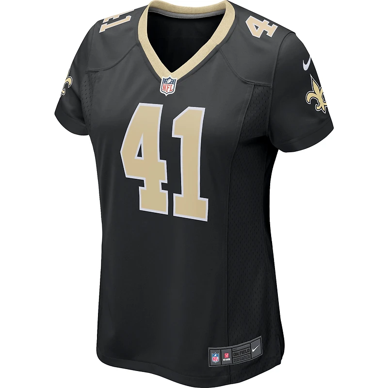 Maillot de match Nike Alvin Kamara noir pour femme des Saints la Nouvelle-Orléans