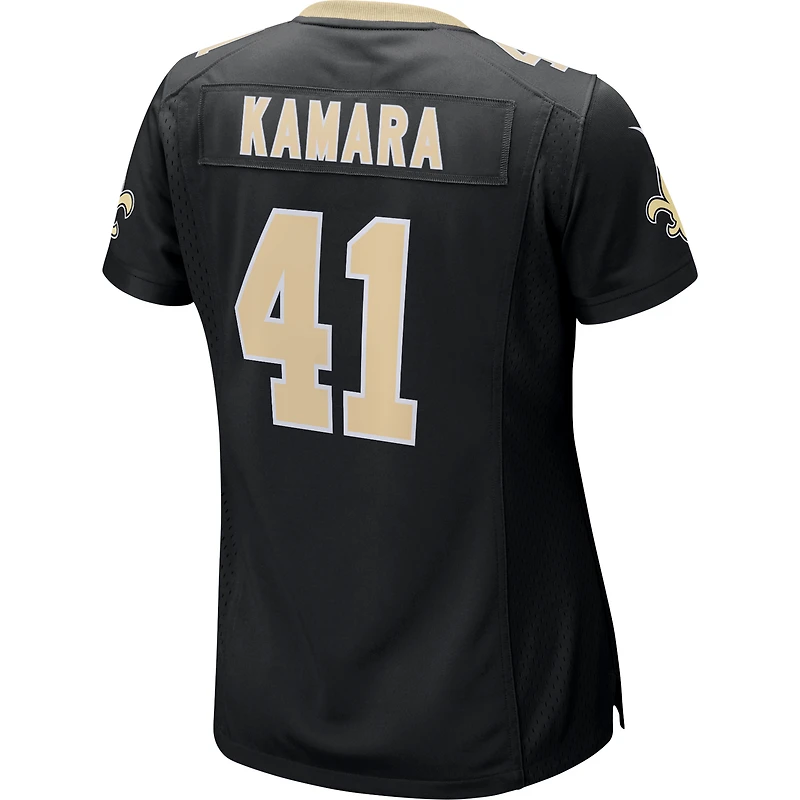 Maillot de match Nike Alvin Kamara noir pour femme des Saints la Nouvelle-Orléans