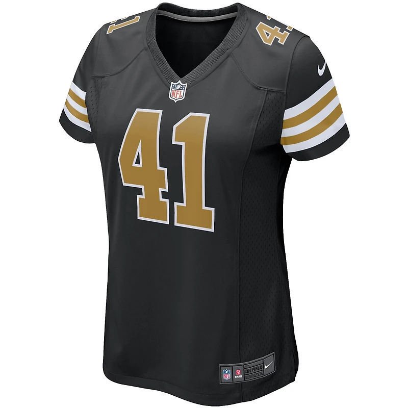 Maillot de joueur Nike Alvin Kamara noir pour femme des Saints la Nouvelle-Orléans