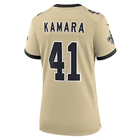 Maillot de joueur remplaçant Nike Alvin Kamara Gold des New Orleans Saints pour femme
