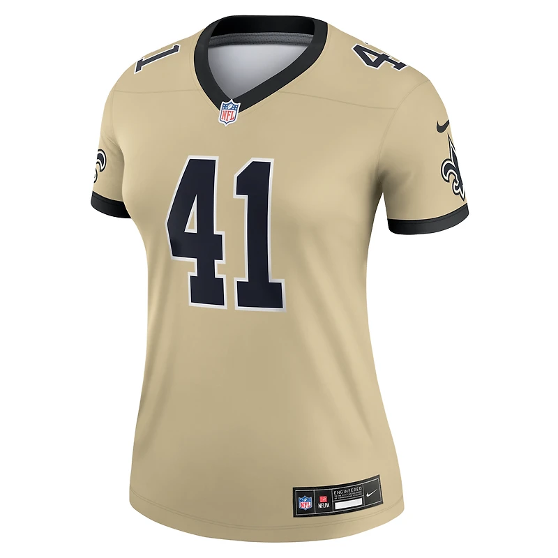 Haut Nike Alvin Kamara Gold New Orleans Saints Gameday Golds Alternate Legend Player Performance pour femme