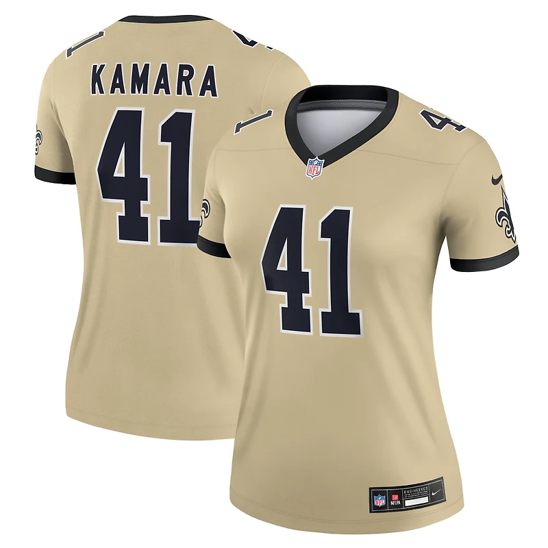 Haut Nike Alvin Kamara Gold New Orleans Saints Gameday Golds Alternate Legend Player Performance pour femme