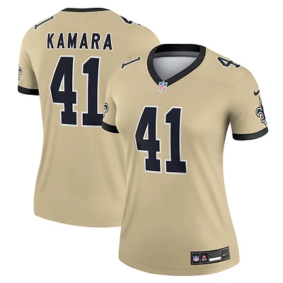 Haut Nike Alvin Kamara Gold New Orleans Saints Gameday Golds Alternate Legend Player Performance pour femme