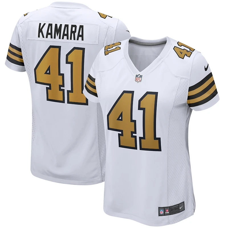 Maillot de joueur jeu alternatif des New Orleans Saints Nike Alvin Kamara blanc pour femme