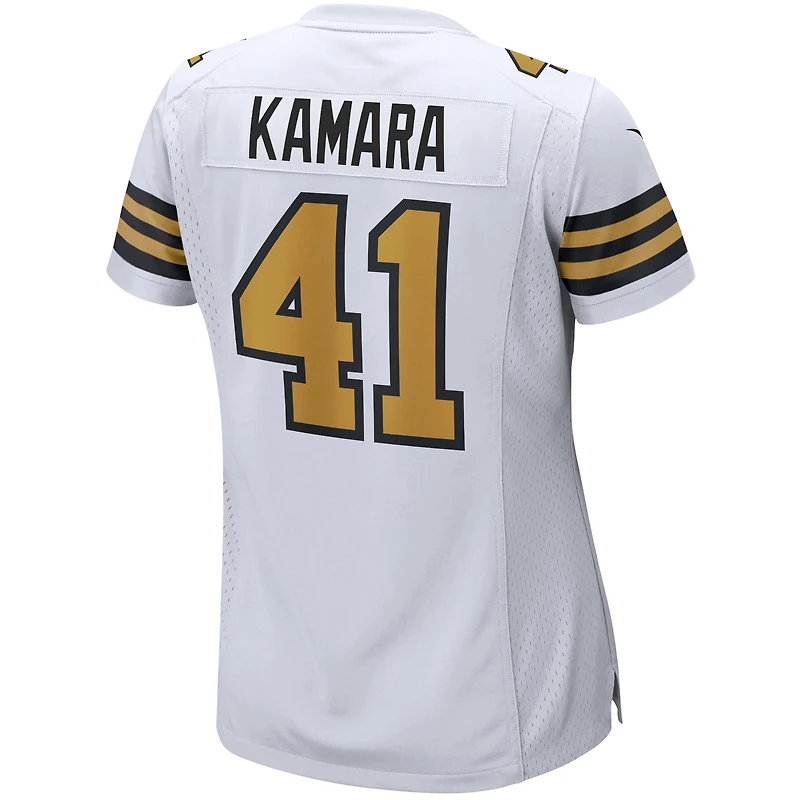 Maillot de joueur jeu alternatif des New Orleans Saints Nike Alvin Kamara blanc pour femme