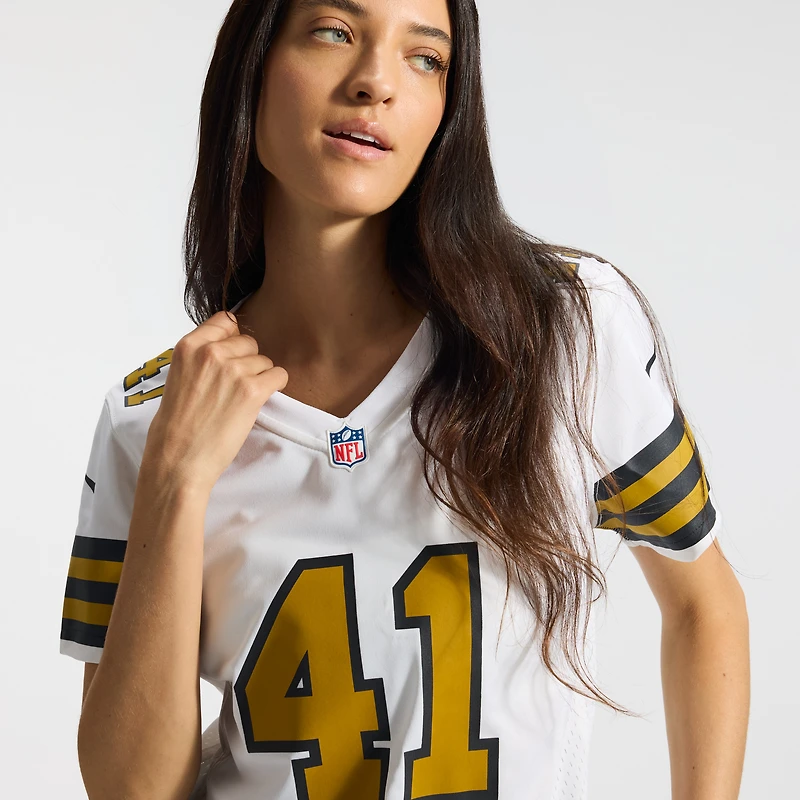 Maillot de joueur jeu alternatif des New Orleans Saints Nike Alvin Kamara blanc pour femme