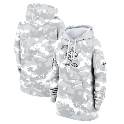 Sweat à capuche surdimensionné en polaire Nike Arctic Camo New Orleans Saints 2024 Salute To Service Club pour femme