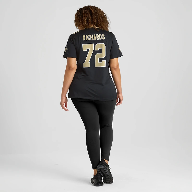 Maillot Nike Asim Richards noir pour femme des Saints de la Nouvelle-Orléans