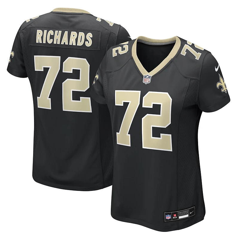 Maillot Nike Asim Richards noir pour femme des Saints de la Nouvelle-Orléans