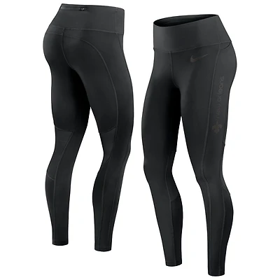 Women's Nike Black New Orleans Saints Edge Wordmark Performance Leggings