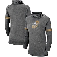 Women's Nike Black New Orleans Saints Historic Marks Long Sleeve Tri-Blend Funnel Sweatshirt