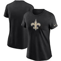 T-shirt essentiel Nike noir pour femme avec logo des Saints de la Nouvelle-Orléans