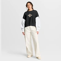 Sweat-shirt oversize à blocs de couleurs Nike noir New Orleans Saints pour femme