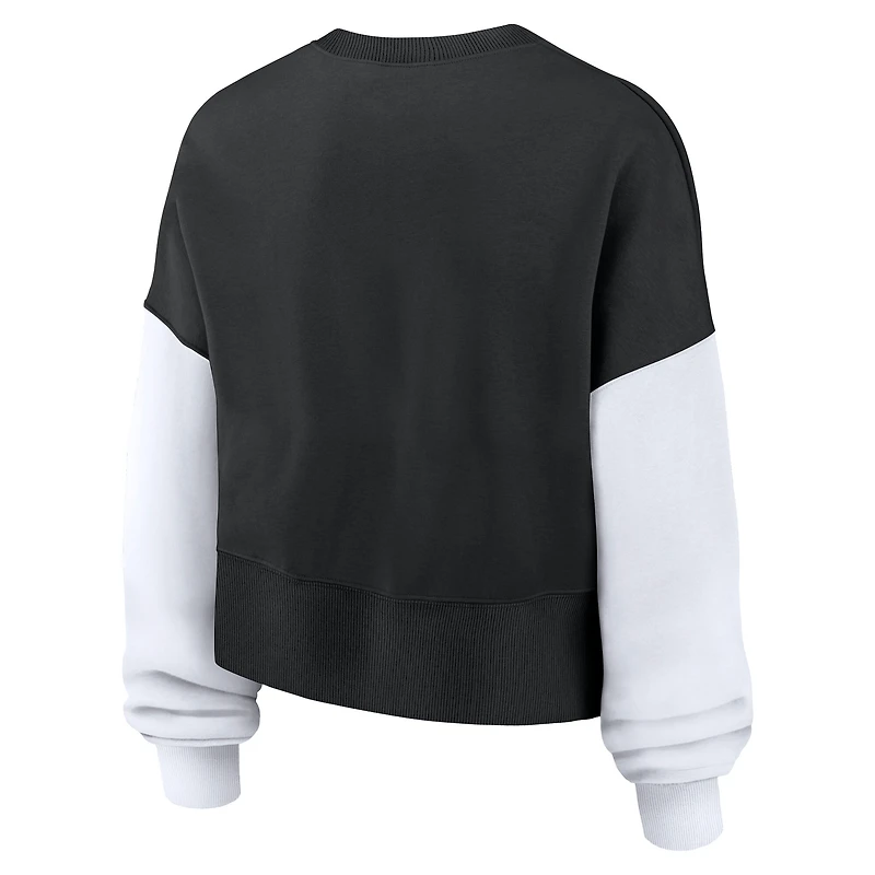 Sweat-shirt oversize à blocs de couleurs Nike noir New Orleans Saints pour femme