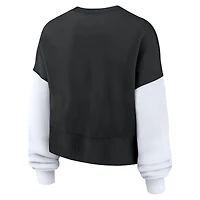 Sweat-shirt oversize à blocs de couleurs Nike noir New Orleans Saints pour femme