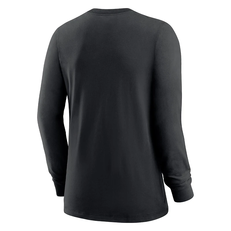 T-shirt à manches longues Nike New Orleans Saints Prime Split pour femme, noir