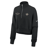 Sweat-shirt Nike noir à demi-zip pour femme, Primetime Phoenix, New Orleans Saints