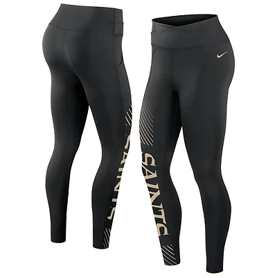 Women's Nike Black New Orleans Saints Primetime Yard Line Leggings