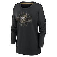 Women's Nike Black New Orleans Saints Rewind Playback Icon Performance Pullover Sweatshirt