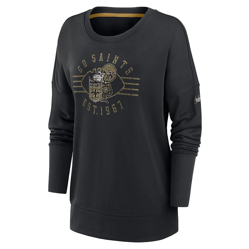 T-shirt à manches longues pour femme Nike New Orleans Saints Rewind Playback - Noir