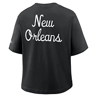 T-shirt Nike noir à poche carrée New Orleans Saints pour femme