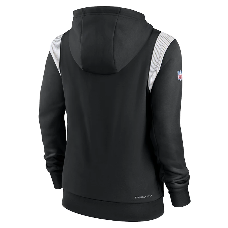 Sweat à capuche Nike New Orleans Saints Sideline Stack Performance pour femme, noir