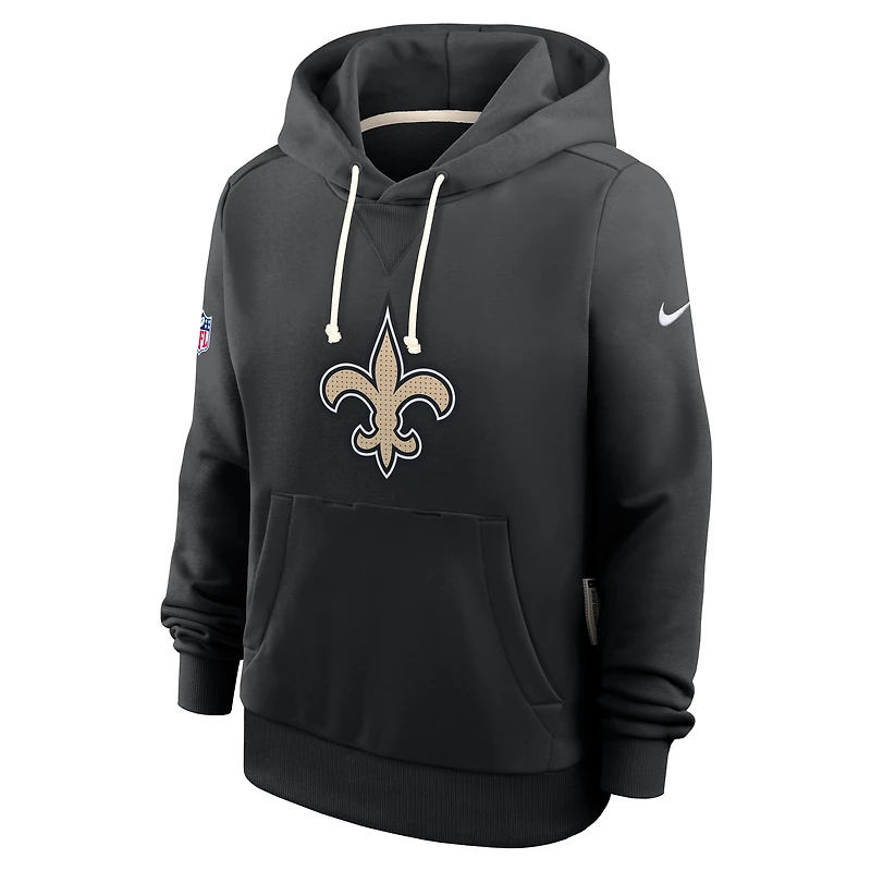 Women's Nike Black New Orleans Saints Sideline Standard Issue Initial Home Dri-FIT Hoodie