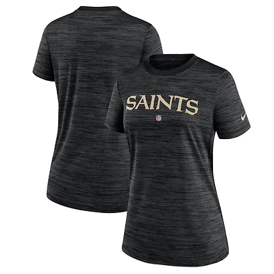 T-shirt Nike New Orleans Saints Sideline Velocity Performance pour femme - Noir