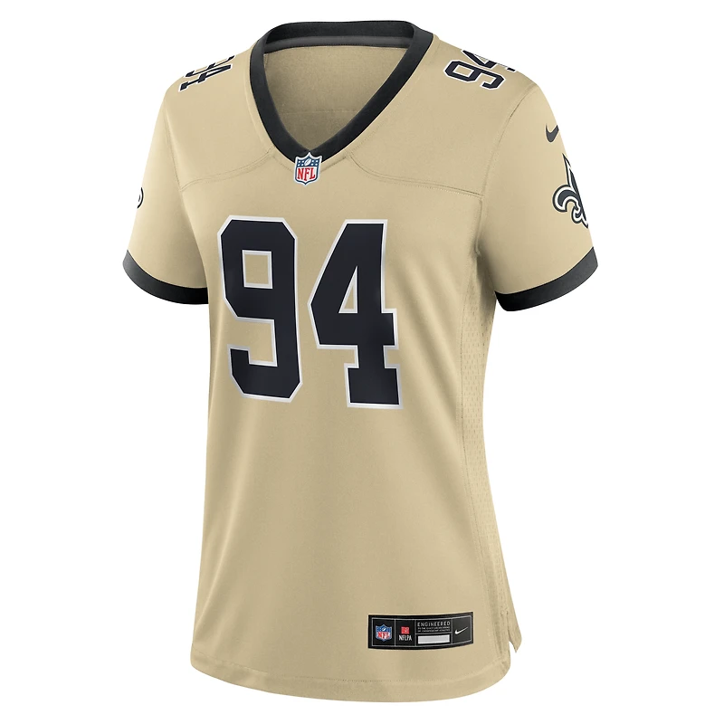 Maillot de joueur alternatif Nike Cameron Jordan Gold des New Orleans Saints Gameday Golds pour femme