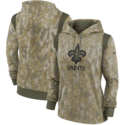 Women's Nike Camo New Orleans Saints 2021 Salute To Service - Therma Performance Pullover Hoodie