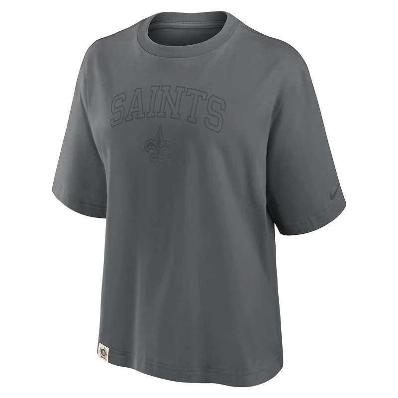Women's Nike Charcoal New Orleans Saints Glory Arch Boxy T-Shirt