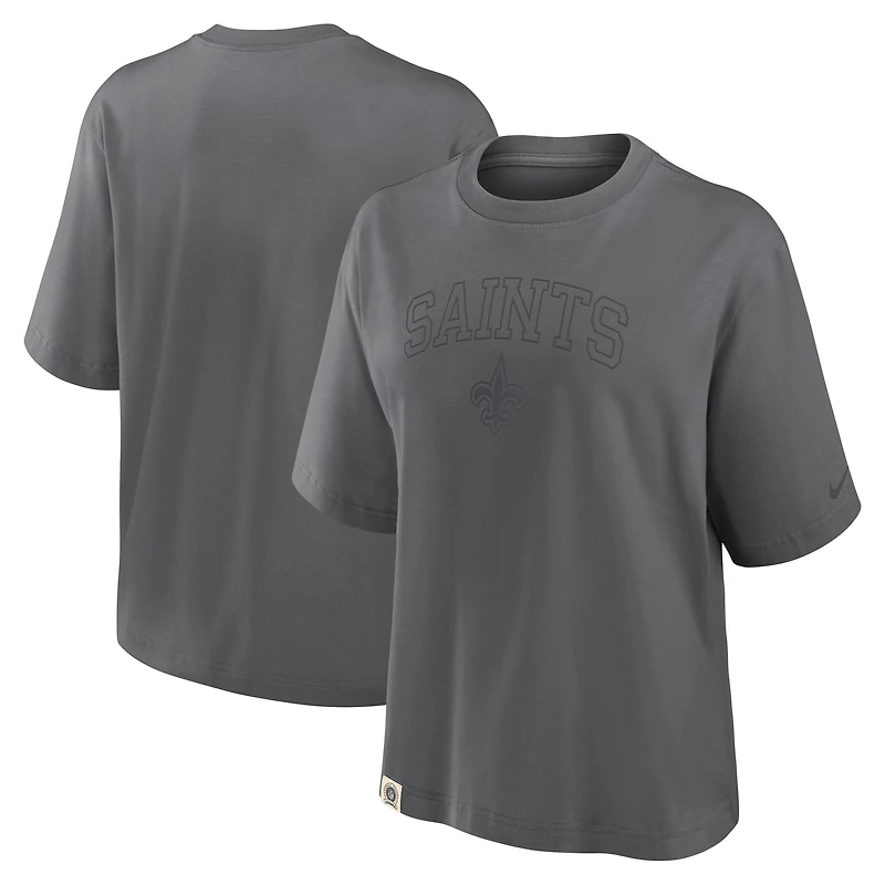 Women's Nike Charcoal New Orleans Saints Glory Arch Boxy T-Shirt