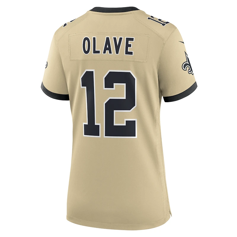 Maillot de joueur remplaçant Nike Chris Olave Gold des New Orleans Saints Gameday Golds pour femme