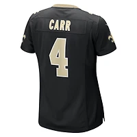 Maillot de match des Saints la Nouvelle-Orléans Nike Derek Carr noir pour femme