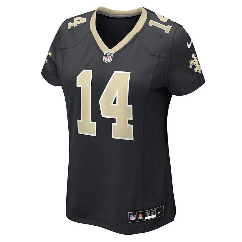 Maillot Nike Devaughn Vele noir pour femme des Saints de la Nouvelle-Orléans