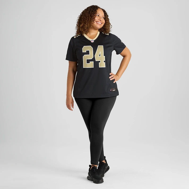 Maillot Nike Devin Neal noir pour femme des Saints de la Nouvelle-Orléans