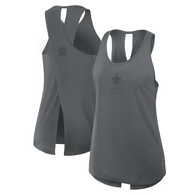 Débardeur Nike gris New Orleans Saints Glory Crisscross Performance pour femme