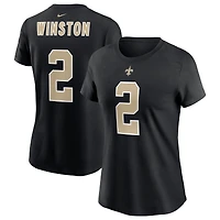 Women's Nike Jameis Winston Black New Orleans Saints Name & Number T-Shirt