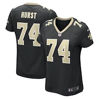 Maillot de match Nike James Hurst pour femmes, noir, New Orleans Saints