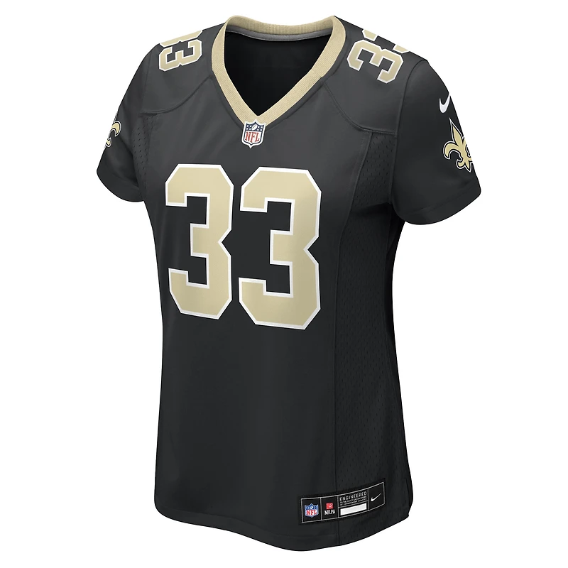 Maillot de match Nike Jonas Sanker noir pour femme des Saints la Nouvelle-Orléans