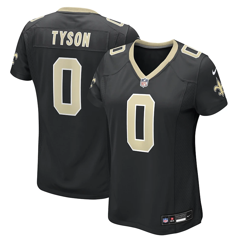 Maillot de match Nike Jordyn Tyson noir pour femme, New Orleans Saints